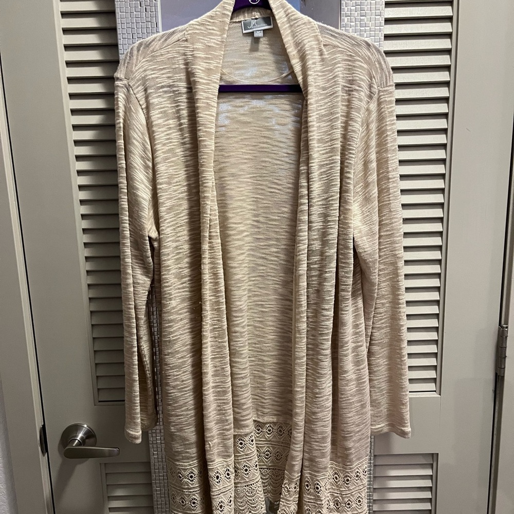 Long flowing open sweater